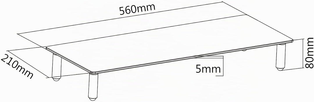 DIGITUS Universal Monitor-Erhöhung aus Glas - Bildschirm-Ständer - Traglast 20 kg - Rutschhemmend -
