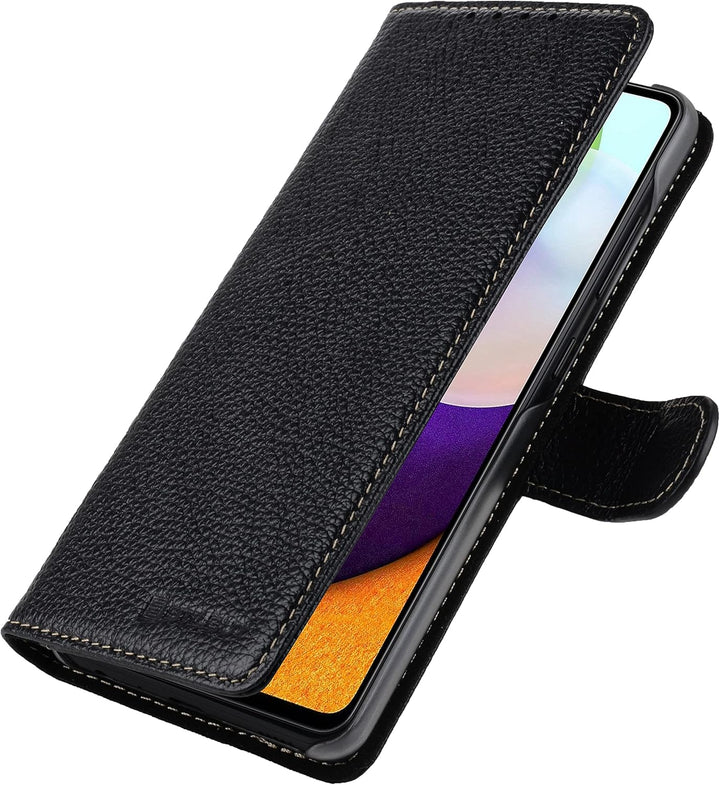 StilGut Talis kompatibel mit Samsung Galaxy A72 Hülle mit Kartenfach aus Leder, Wallet Case, Lederhü