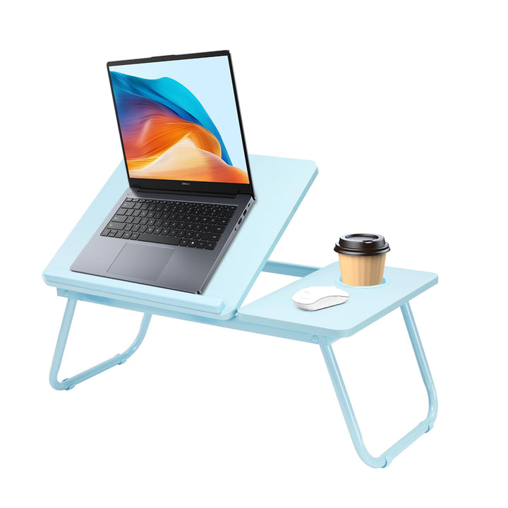 Klappbarer Laptoptisch Höhenverstellbar Lapdesk Notebooktisch mit Neigung Getränkehalter Laptop Tisc