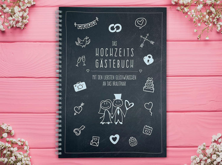 KOCHDIALOG XXL Gästebuch Hochzeit -modern Art– Gästebuch zur Hochzeit designter Innenteil zum freien
