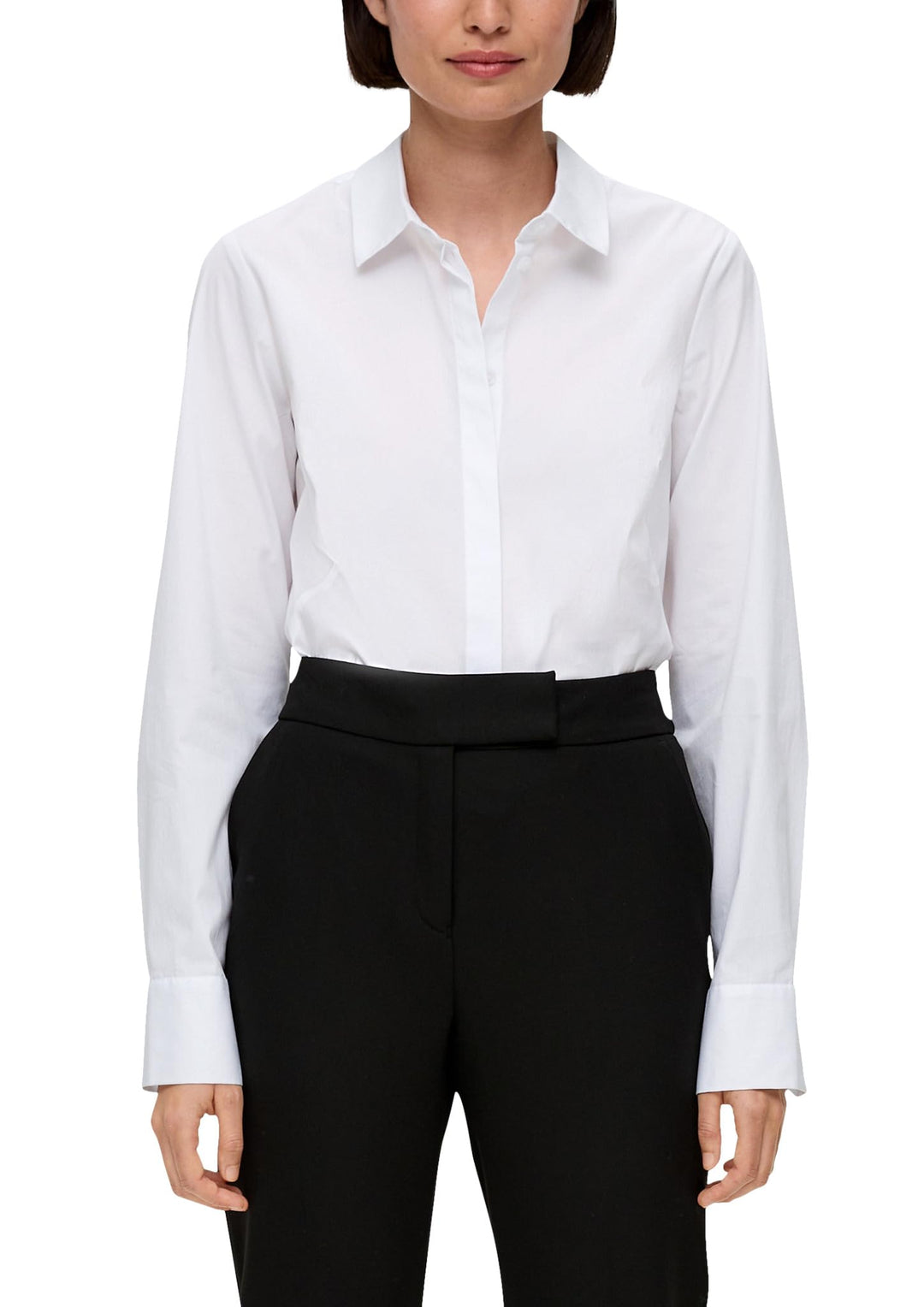 s.Oliver Bluse mit Ziernähten 40 0100_weiss, 40 0100_weiss