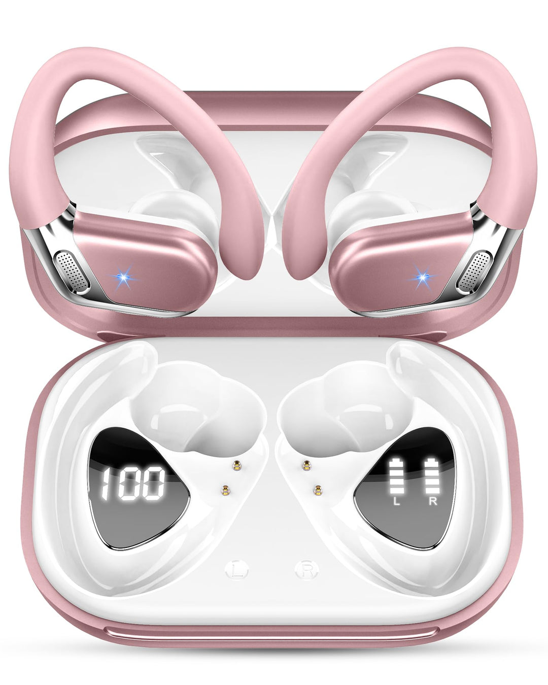 2026 Bluetooth Kopfhörer, Kopfhörer Kabellos Bluetooth 5.4 Sport tiefer Bass, 50 std Spielzeit In Ea
