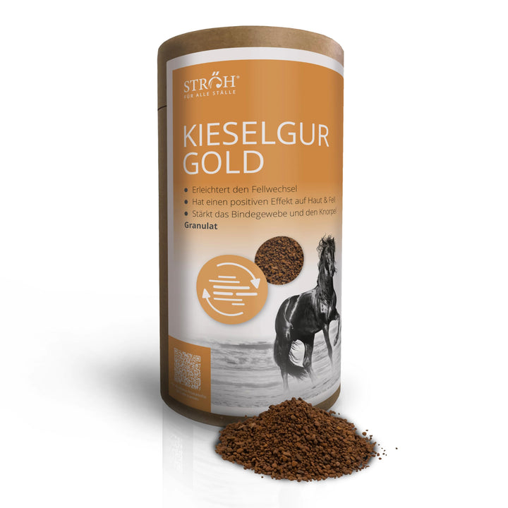 STRÖH Kieselgur Gold & Algen Pferd (1,7kg) • Zur Unterstützung von Stoffwechsel & Fellwachstum • Min