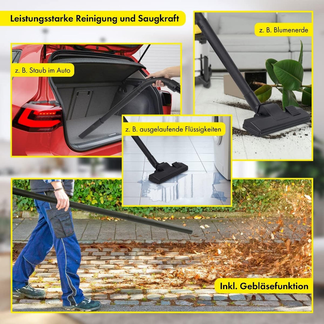Clatronic Nass Trockensauger 3in1 Trockensauger Nasssauger und Gebläsefunktion, 20L Tank, extra lang