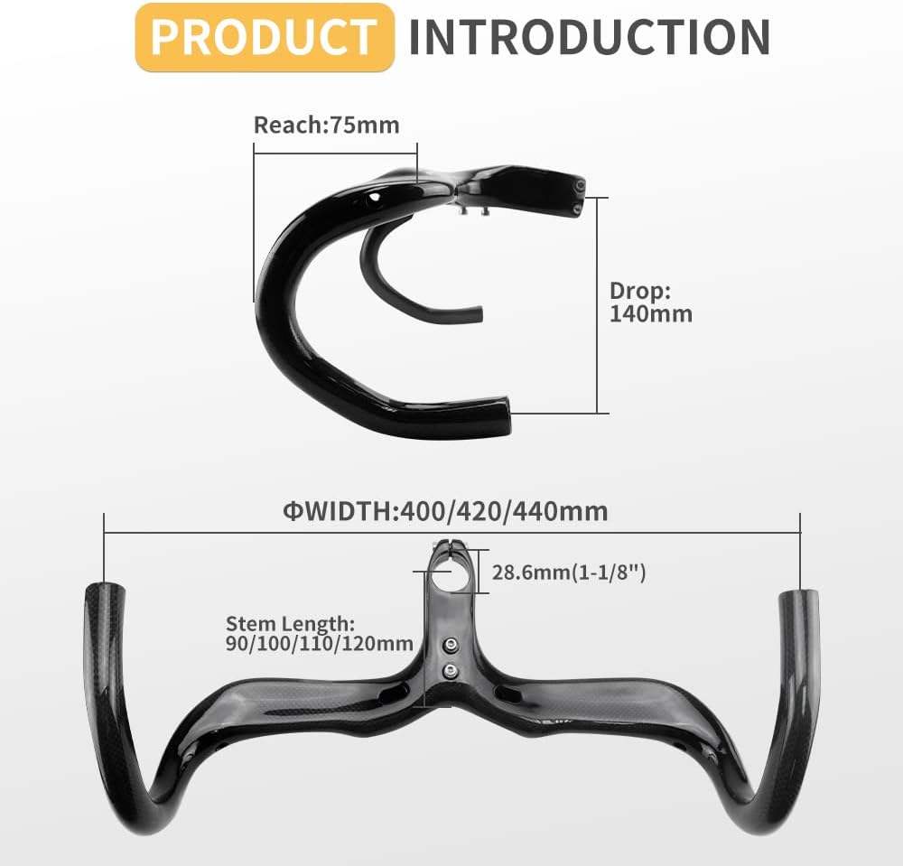 RXL SL carbon Lenker rennrad 28.6mm 3K glänzend rot integriert Fahrrad Lenker rennrad 400 * 100mm Ro