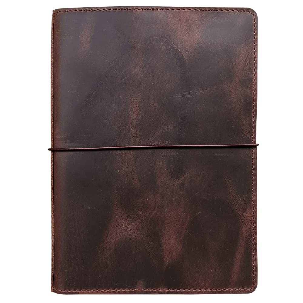 Travelers Notebook Cover with Inner Pockets, Card Slots and Pen Holder, A5, Dark Brown, A5