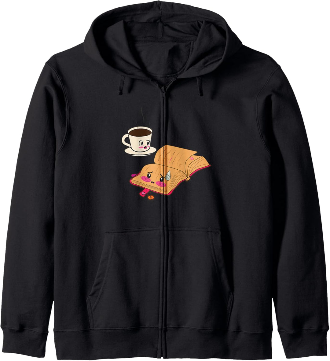 Achten Sie auf Ihre Geheimnisse kawaii Kaffee und Buch Kapuzenjacke