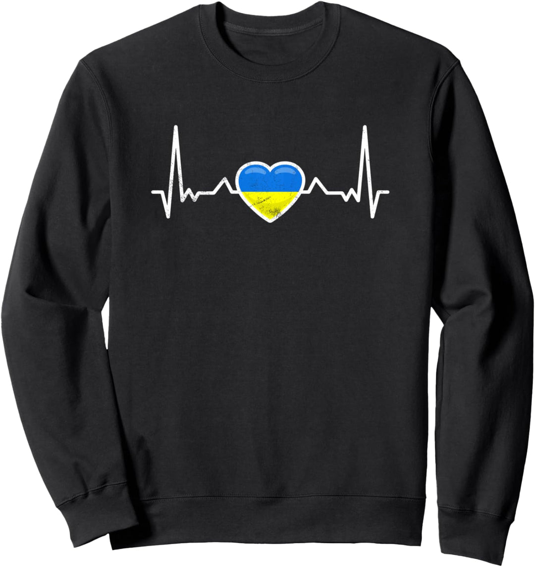Herzschlag Ukraine Vintage Ukrainische Flagge Sweatshirt