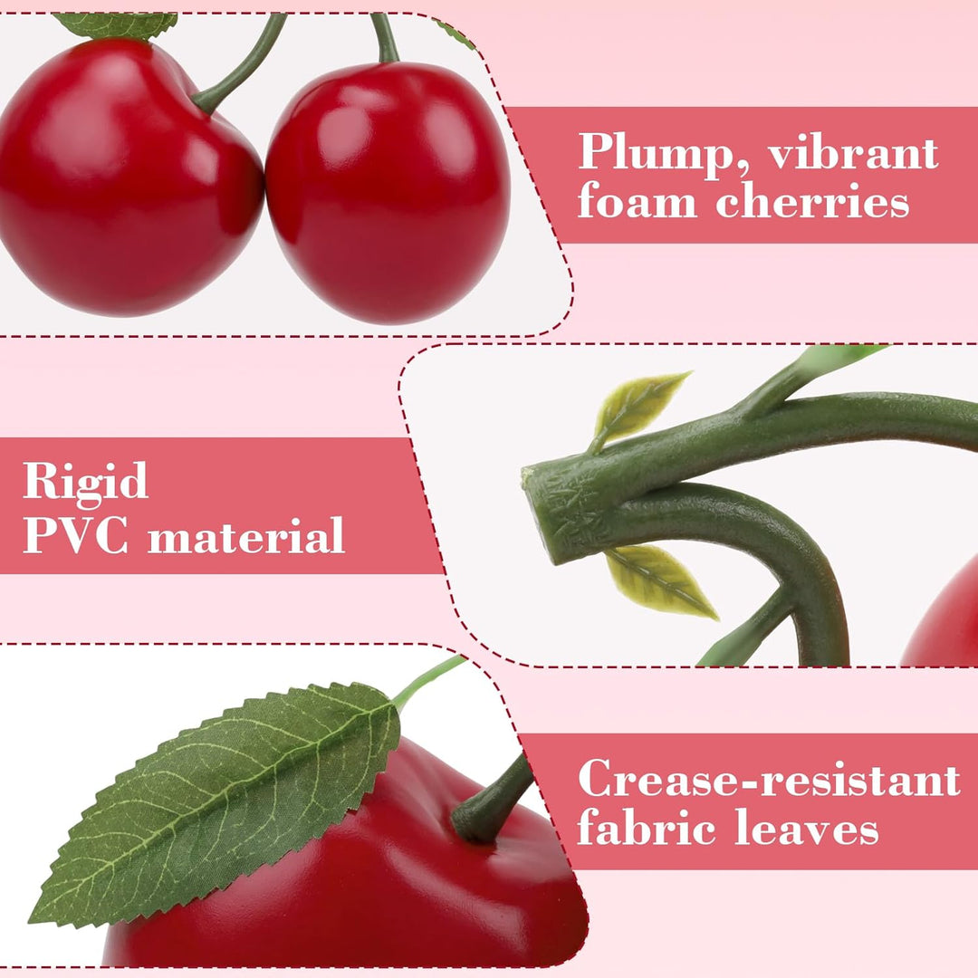 Woration 18,3 cm grosse, rote künstliche Kirsche, künstliche Früchte, Dekoration, Simulation, grosse