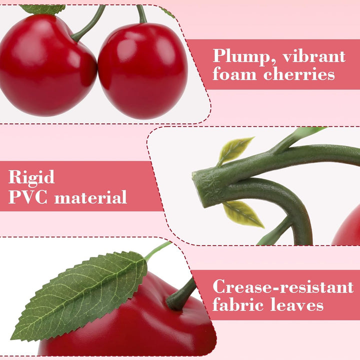 Woration 18,3 cm grosse, rote künstliche Kirsche, künstliche Früchte, Dekoration, Simulation, grosse