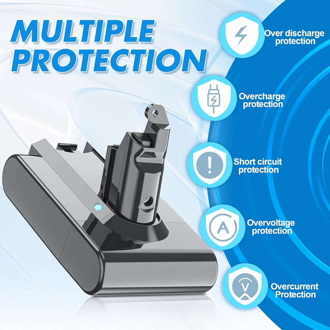 V6 Ersatzakku für Dyson V6 Akku Kompatibel mit Dyson DC62 DC58 DC59 DC61DC62 Animal DC72 DC74 SV03 S