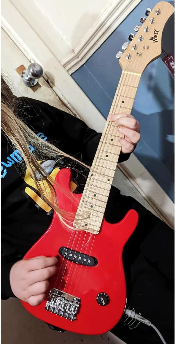 Winzz 30 Zoll Mini E-Gitarre Kinder Ahorn Griffbrett Elektrische Gitarre Anfänger Set für Kinder mit