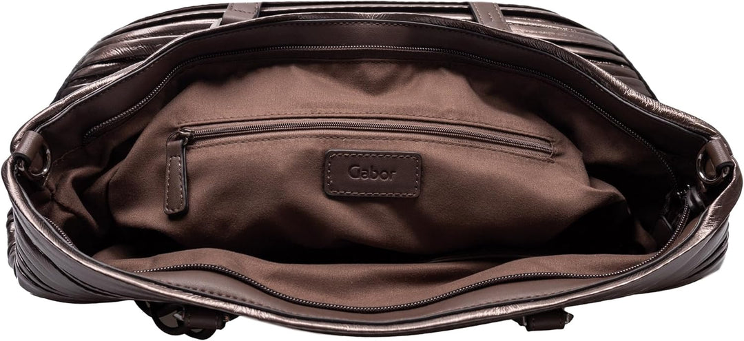 Gabor bags Nicola Damen Shopper Umhängetasche Reissverschluss Gross Braun