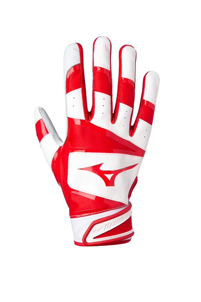 Mizuno Herren B-303 Schlaghandschuh L Weiss/Rot, L Weiss/Rot
