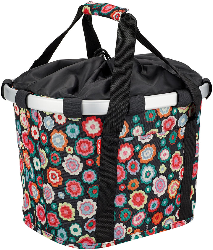 KLICKfix Unisex – Erwachsene Happy Flowers Fahrradkorb, Bunt, 15 Liter Colourful 15 litres, Colourfu