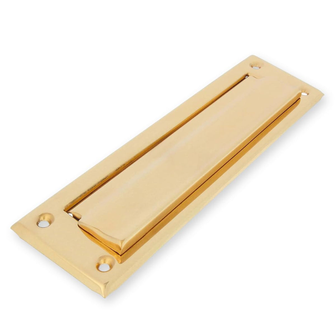 Amig - Briefkastenschlitz Golden Mod. 1 - Klappe für Wände oder Türen - Briefsammler mit Messingdeck