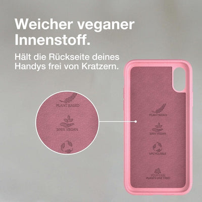 Woodcessories - Antibakterielle Bio Hülle kompatibel mit iPhone XS Hülle pink, iPhone X Hülle pink -