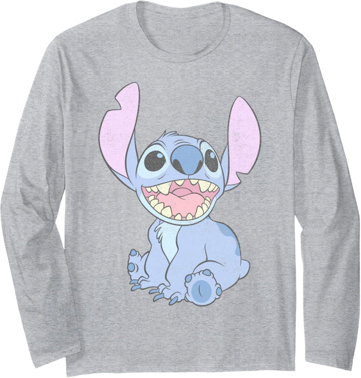 Disney Lilo & Stitch Happy Stitch Portrait Langarmshirt