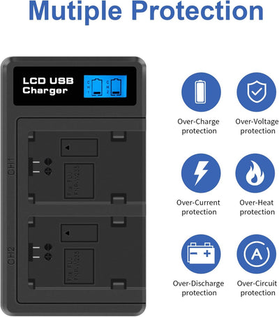 2X NP-W235 Ersetzt Akku für Fuji und LCD Dual NP-W235 Ladegerät Kompatibel mit für Fujifilm X-T5, X-