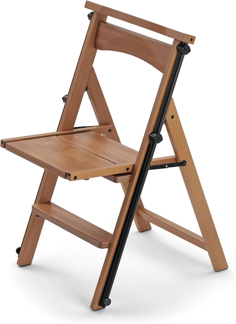 ARREDAMENTIITALIA Arredamenti Italia Stuhl/Leiter ELETTA, Holz - Verwandelbar - 4 Stufen -Farbe: Kir