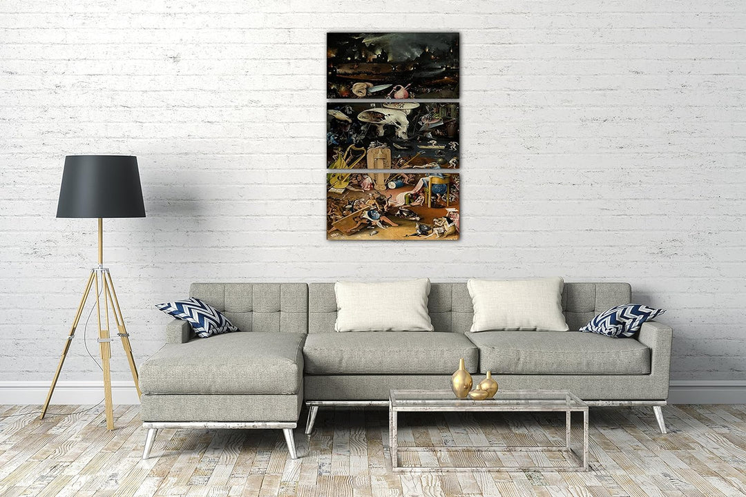 Printed Paintings Leinwand 3-teilig(80x120cm): Hieronymus Bosch - Der Garten der Lüste (1490/1510 80