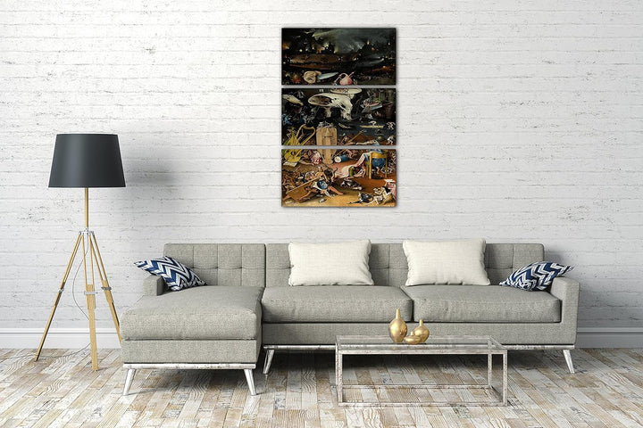 Printed Paintings Leinwand 3-teilig(80x120cm): Hieronymus Bosch - Der Garten der Lüste (1490/1510 80