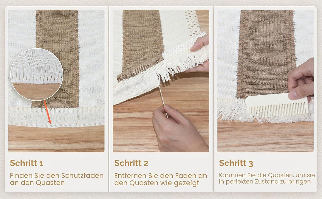 6 Stück Tischsets mit Ladeteller, Tischsets und Serviettenringe, hergestellt aus natürlichem Baumwol
