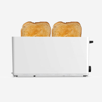 Firefox AB900 Toaster, Weiss, langer Schlitz für 2 Scheiben, 900 W, Auftaufunktion, Krümelschublade