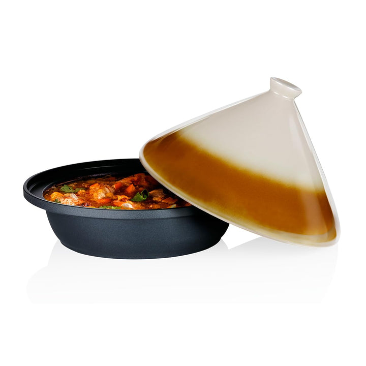 alpina Tajine Topf 2,5L - Geeignet für Induktion - Kochtopf mit Keramikdeckel Ø30cm - Robuster Dampf