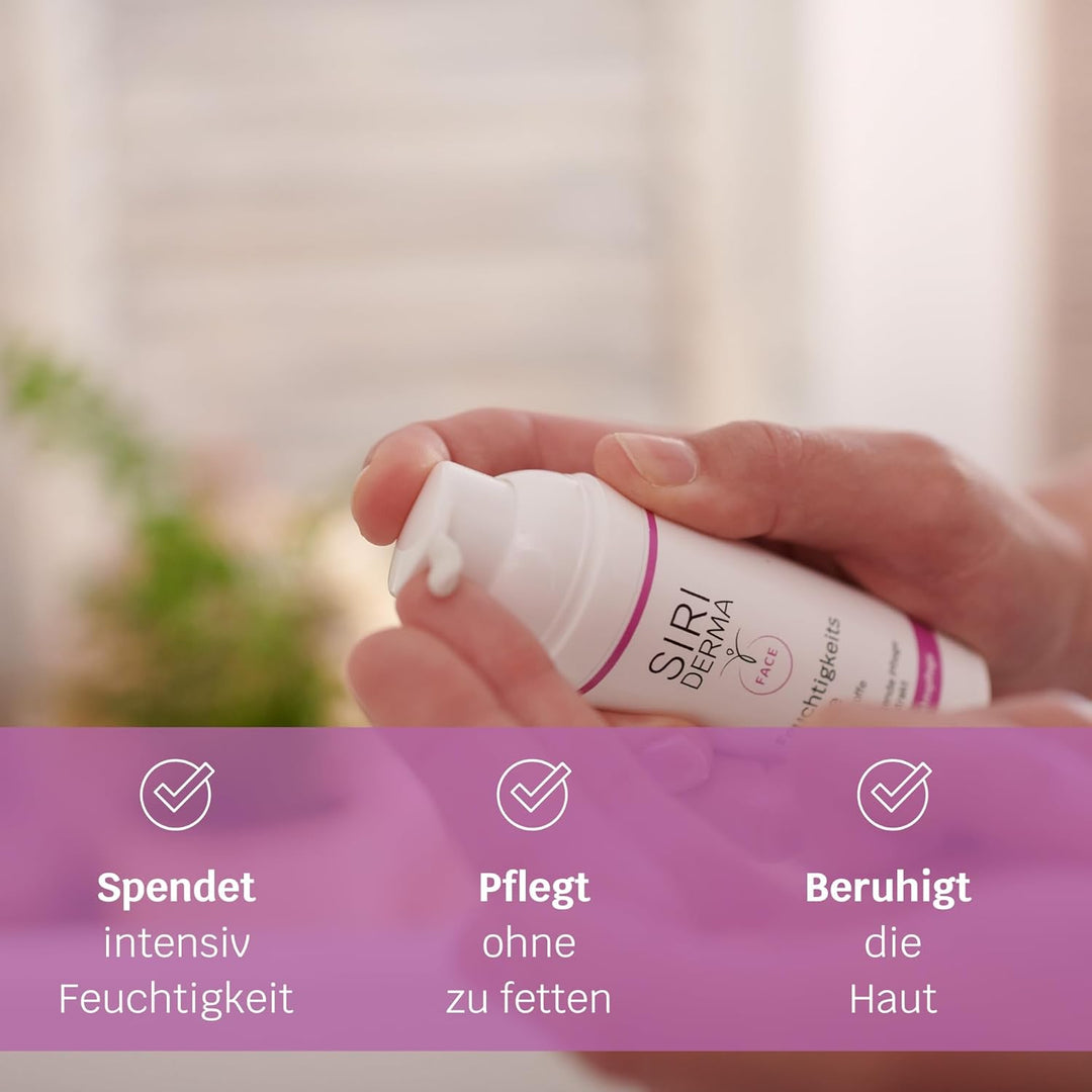 SIRIDERMA Basische Feuchtigkeitscreme | 150 ml | Ohne Duftstoffe | Pflege für empfindliche Mischhaut
