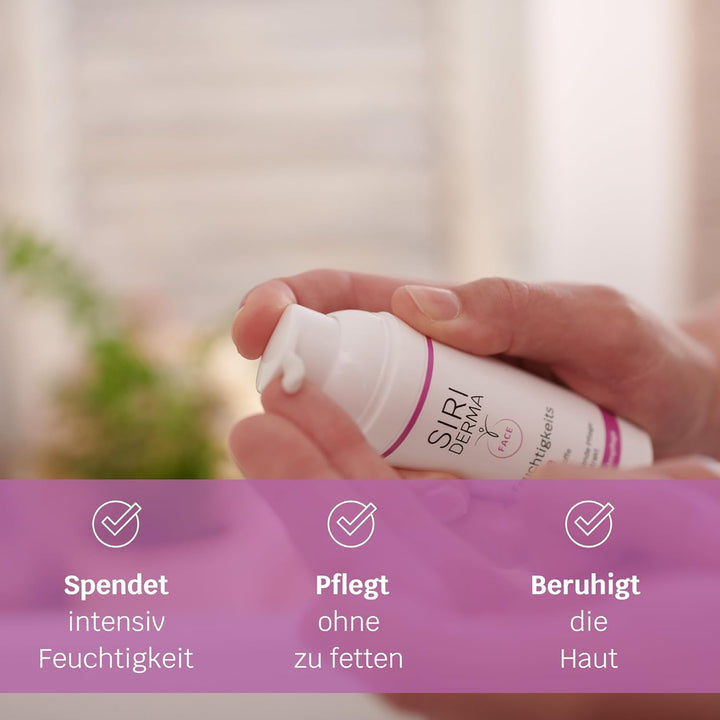 SIRIDERMA Basische Feuchtigkeitscreme | 150 ml | Ohne Duftstoffe | Pflege für empfindliche Mischhaut