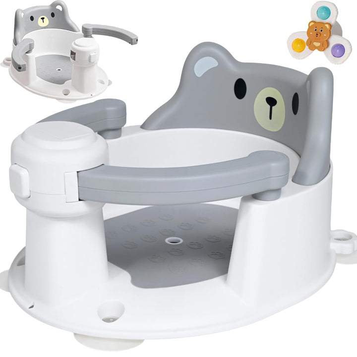 Baby Badewannensitz,Baby Badesitz ab 6 Monate,Bär Rutschfester Badesitz Baby mit 4 Saugnäpfen,360°Ru