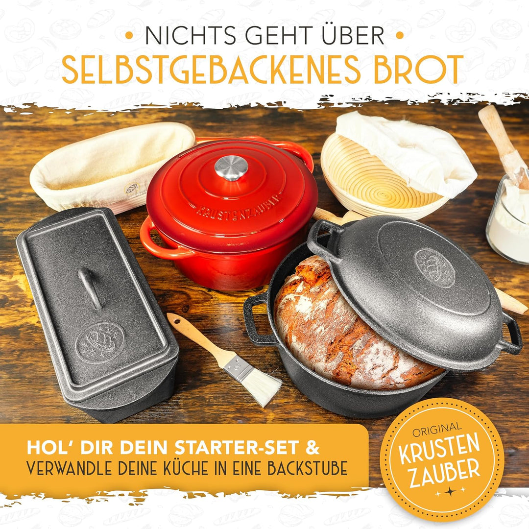 KRUSTENZAUBER Sauerteig Starter Set mit 2x 600 ml Gärgläsern für Sauerteig 2x600ml, Sauerteig Starte