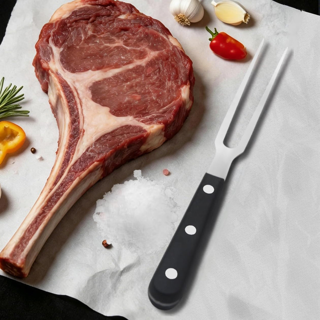 Fleischgabel, Fleischgabel Edelstahl Grillgabel mit Ergonomischem Griff, Nicht Leicht zu Biegen für