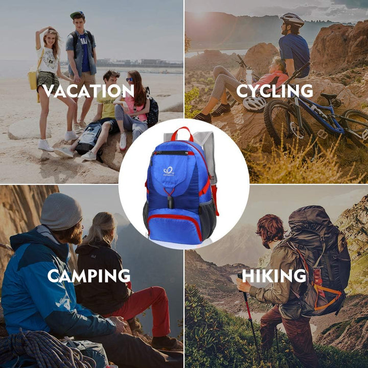 WATERFLY Ultraleicht Faltbar Klein Rucksack: 20L Leicht Packable Wanderrucksack Tagesrucksack Trekki