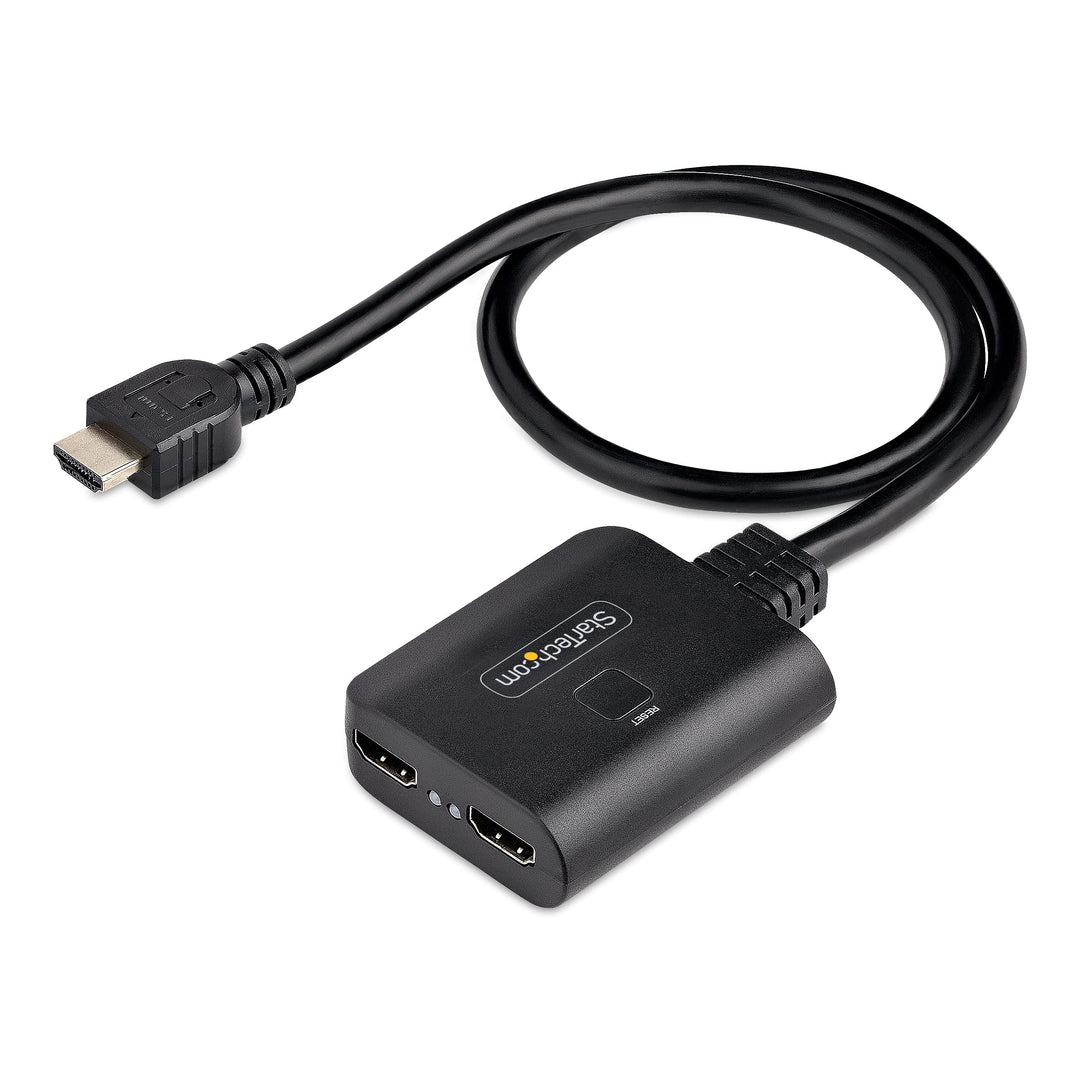 StarTech.com 2-Port HDMI Splitter 4K 60Hz, HDMI 2.0 Video, 4K HDMI Splitter 1In 2Out, 1x2 HDMI Verte