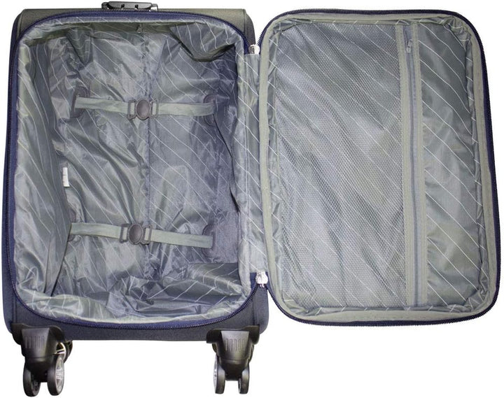 Trendyshop365 Weichgepäck grosser Reisekoffer Maribor 78cm 99 Liter 4 Rollen Zahlenschloss Blau Reis