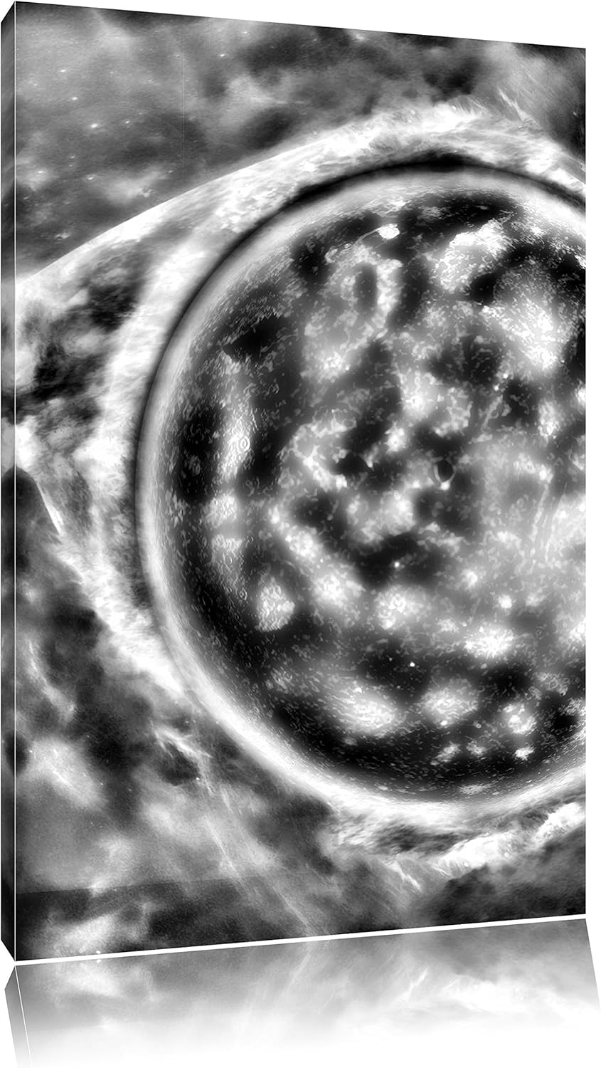 Pixxprint Sonne Feuerball / 100x70cm Leinwandbild bespannt auf Holzrahmen/Wandbild Kunstdruck Dekora