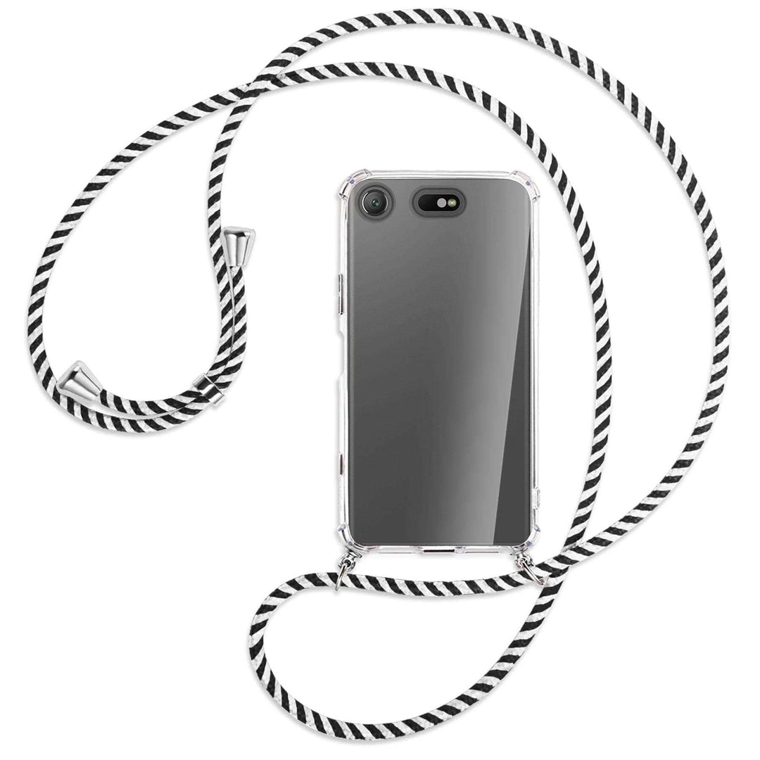 mtb more energy® Handykette kompatibel mit Sony Xperia XZ1 Compact (4.6'') - Black & White - Smartph