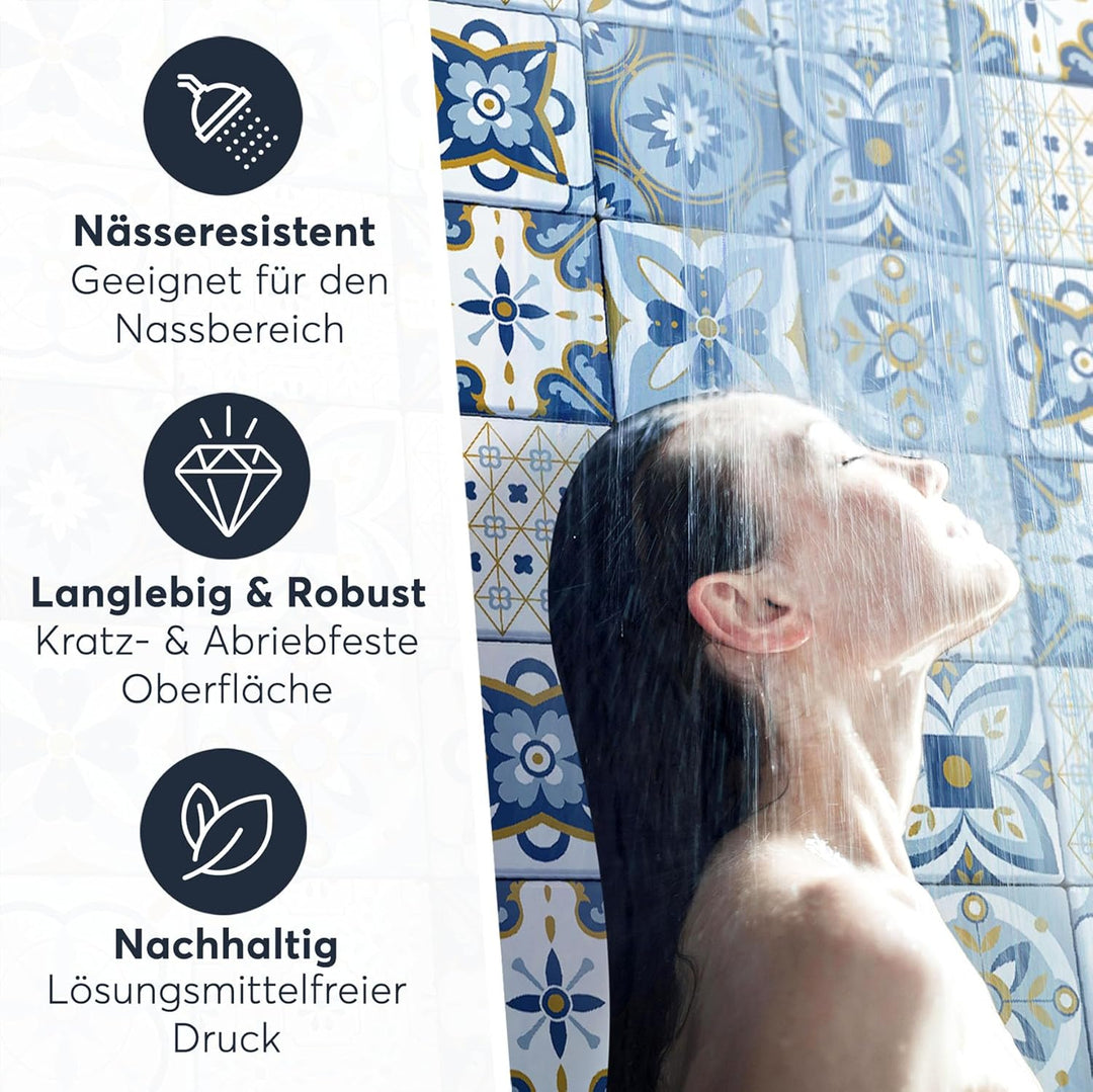 CREATISTO Klebefliesen Stickerfliesen Fliesenfolie - Klebe Folie für Wandfliesen I Klebefliesen Deko