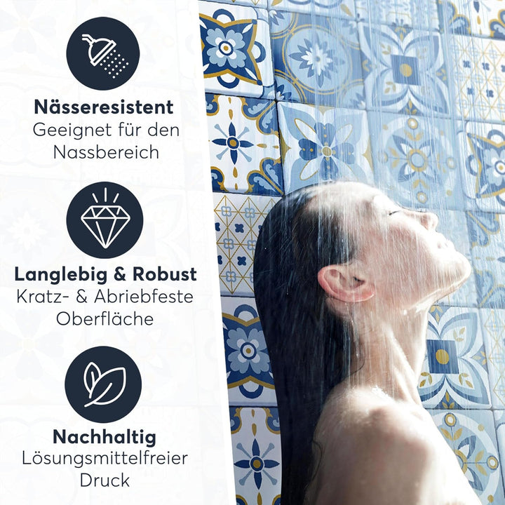 CREATISTO Klebefliesen Stickerfliesen Fliesenfolie - Klebe Folie für Wandfliesen I Klebefliesen Deko