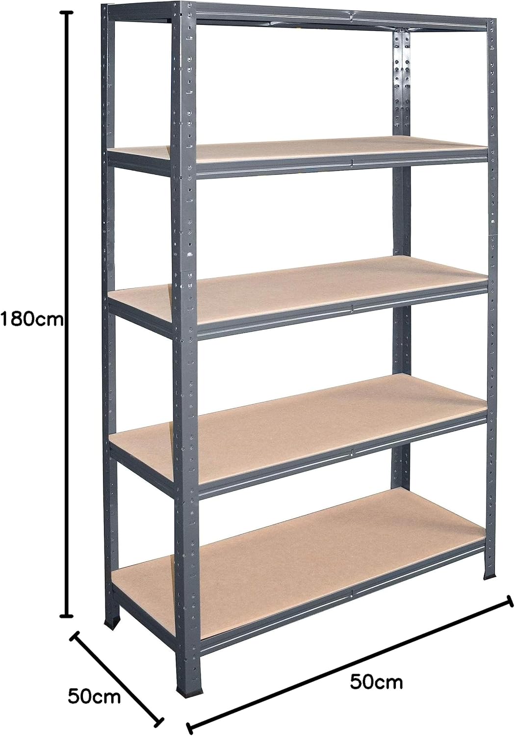 shelfplaza® 180x50x50cm Home Schwerlastregal anthrazit/Metallregal mit 5 Böden/Kellerregal Metall, G