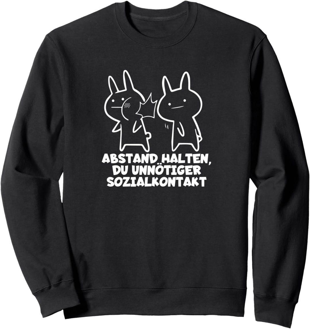 Du Unnötiger Sozialkontakt Abstand Halten Witziges Geschenk Sweatshirt