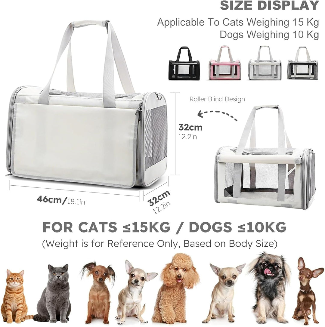 PETCUTE Hundetransportbox für Hunde und Katzen,Faltbar Tragetasche Hund Transportbox Katze mit Inter