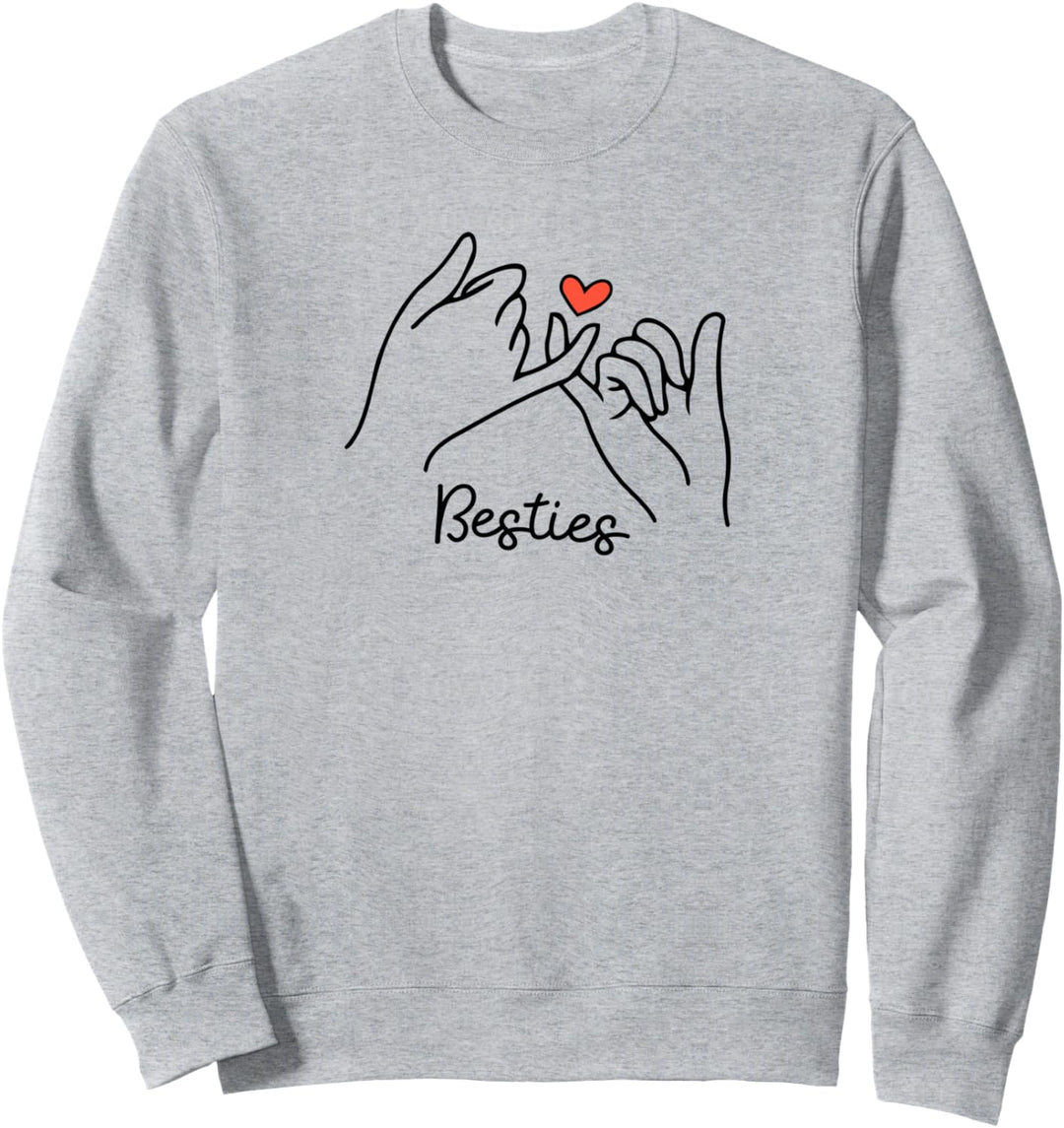 Bestie Pinky Promise & Cute Heart | Kinder Mädchen BFF Matching Sweatshirt