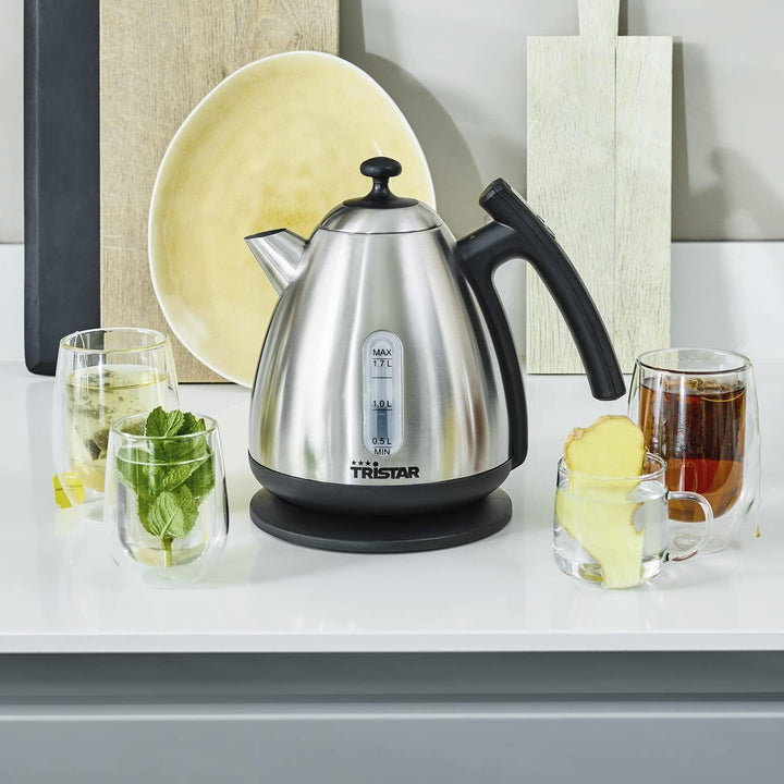 Tristar Wasserkocher - Thermostat, 1,7 L, 2200 W, Digitales Bedienfeld, Wasserstandsanzeige, Warmhal