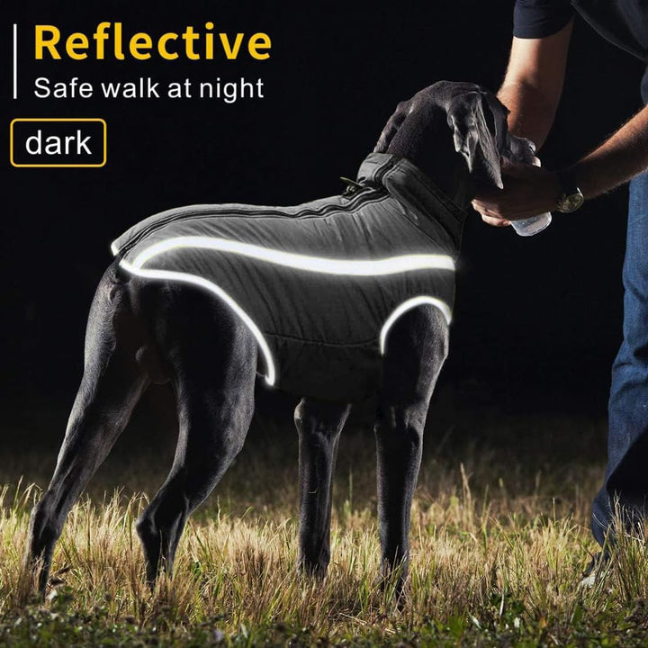 Idepet Wasserdichter Hundemantel Winter Warme Jacke, Winddichte Haustierkleidung Hundejacke Outfit f