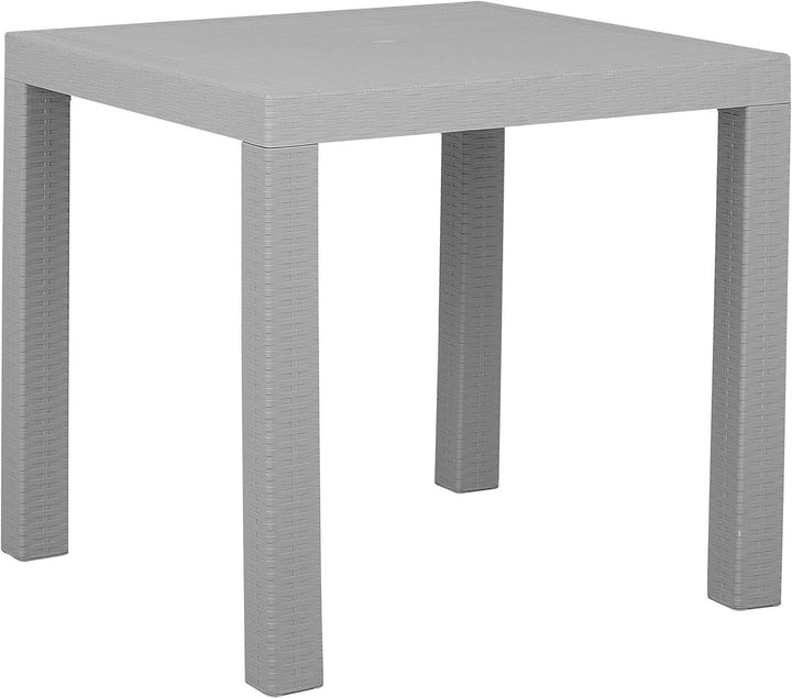 Gartentisch Rattanoptik 80 x 80 cm hellgrau Fossano