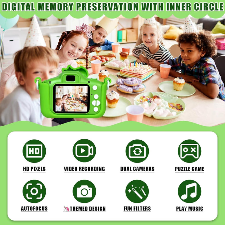 Kinderkamera, Digitalkamera Kinder 1080P 2,0"-Bildschirm Kinder Kamera mit 32GB Karte, Selfie Digita