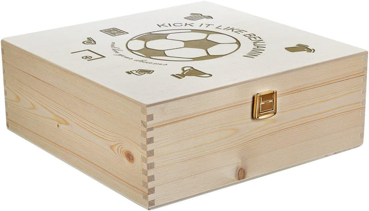 polar-effekt Aufbewahrungsbox Gravur - Grosse Holzkiste mit Deckel Natur 27x27cm – Geschenk für Jung